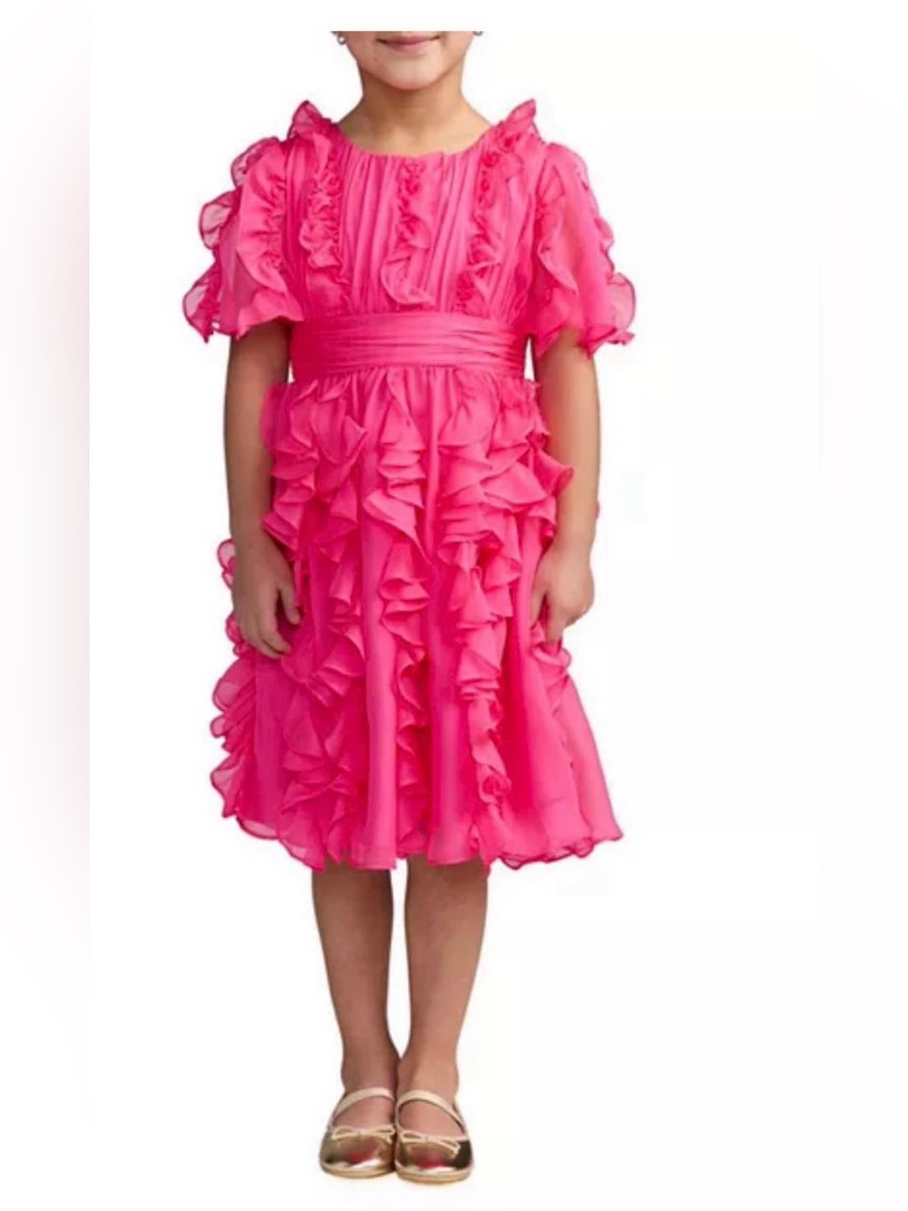 Girls' Chiffon High Neck Ruffle Dress - Little Kid, Big Kid